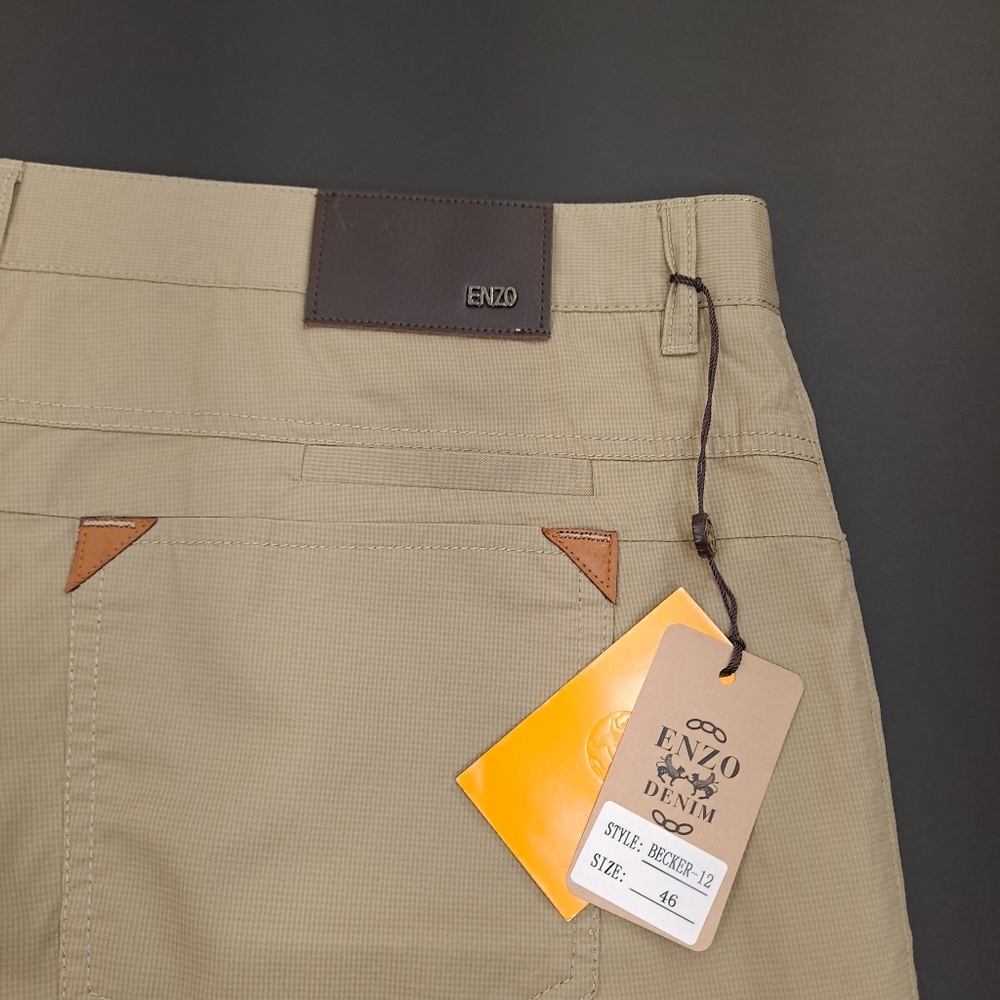 ENZO TOVARE Denim Becker-12 Men's Pants 100% Cotton Beige European Cut - Size 46 - Picture 6 of 11
